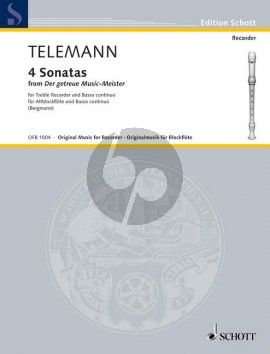 Telemann 4 Sonatas from "Der getreue Music-Meister" Treble Recorder and Bc (Walter Bergmann)