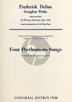 4 Posthumous Songs Voice and Piano (with texts Scandinavian Poets)