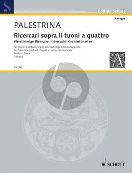 Palestrina Ricercari sopra li tuoni a quattro Cembalo (Karl Gustav Fellerer)