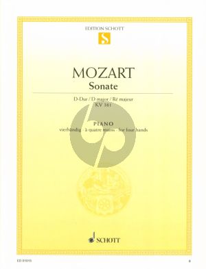Mozart Sonate D-dur KV 381 Klavier 4 Hd. (Monika Twelsiek)