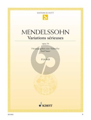 Mendelssohn Variations Serieuses Op. 54 Klavier (Emil von Sauer)