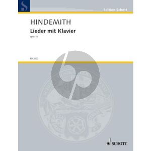 Hindemith Lieder op.18 Gesang-Klavier