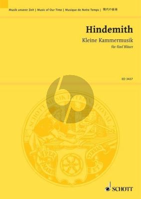 Hindemith Kleine Kammermusik Op.24 No.2 fur 5 Blaser (Flote, Oboe Klarinette, Horn und Fagott) Studienpartitur