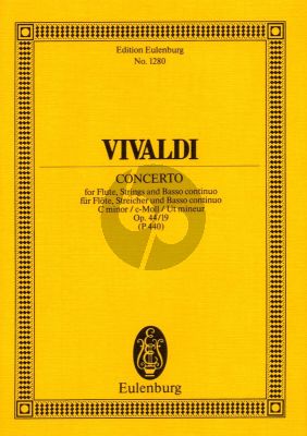 Vivaldi Concerto c-moll RV 440 Op. 44/19 Flöte-Streicher und Bc (Studienpartitur)