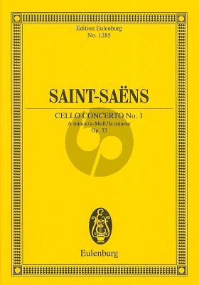 Saint-Saens Konzert No. 1 a-moll Opus 33 Violoncello und Orchester (Studienpartitur)