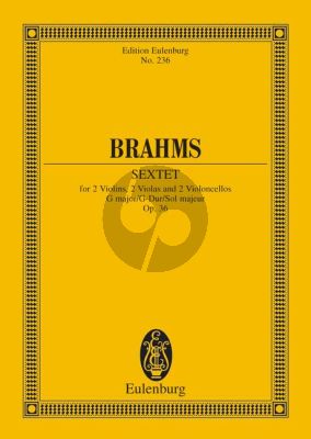 Brahms Sextett G-dur Op.36 2 Vi.-2 Va.-2 Vc. Study Score