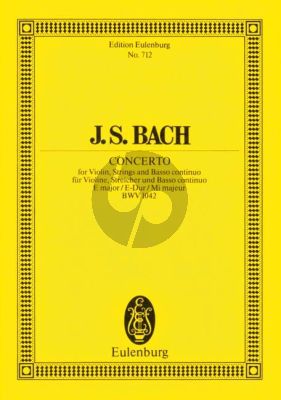 Concerto E-major BWV 1042 Violin-Strings-Bc Study Score