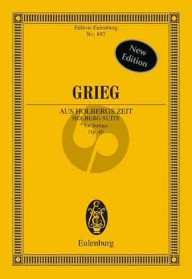 Grieg Aus Holbergs Zeit Op.40 (Suite for Strings) Study Score