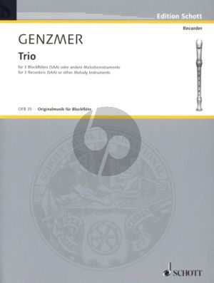 Genzmer Trio GeWV 313 3 Recorders (SAA) (Score/Parts) (1942)