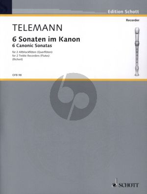 Telemann 6 Sonaten im Kanon 2 Altblockflöten oder 2 Querflöten (Greta Richert)