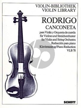 Canzoneta A-major (1923) Violin and String Orchestra Edition for Violin and Piano