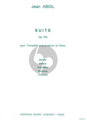 Absil Suite Op. 149 Trompette et Piano