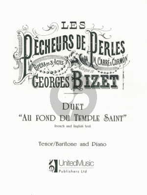 Bizet Duet Les Pecheurs de Perles 'Au Fond du Temple Saint' (Tenor-Bariton-Piano) (English-French)