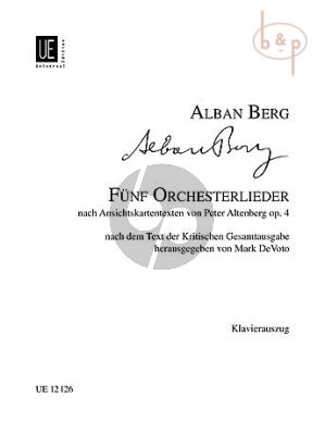 5 Orchesterlieder Op.4 Nach Ansichts Kartentexten von Peter Altenburg