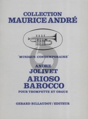 Jolivet Arioso Barocco pour Trompette et Orgue