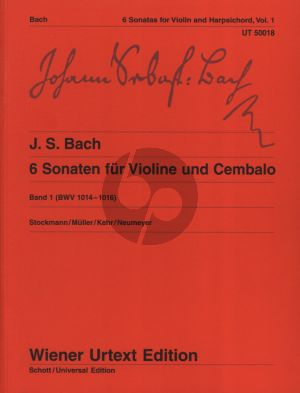 Bach 6 Sonaten Vol.1 BWV 1014-1016 Violine-Bc (Wiener-Urtext)