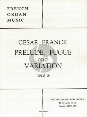 Prelude-Fugue & Variation Op.18 Organ