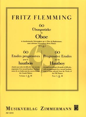 Flemming 60 Ubungsstucke Vol. 2 in fortschreitender Schwierigkeit mit 2.Oboe als Begleitstimme