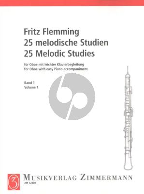 Flemming  25 Melodische Studien Vol.1 fur Oboe mit leichter Klavierbegleitung