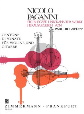 Paganini Centone di Sonate (Sonate 7-12) fur Violine und Gitarre (Herausgegeben von Paul Bulatoff)