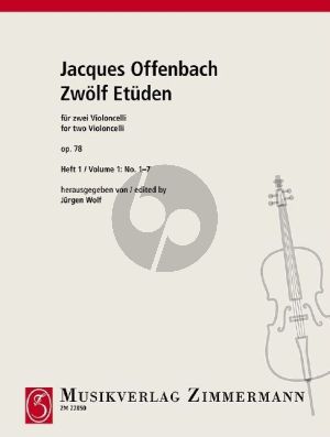 Offenbach 12 Etuden Op.78 Vol.1 2 Violoncellos (Spielpartitur) (Jürgen Wolf)