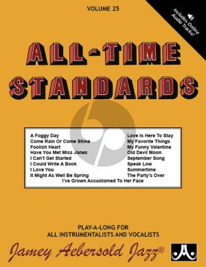 Aebersold Jazz Improvisation Vol.25 All-Time Standards for Any C, Eb, Bb, Bass Instrument or Voice Book with Audio Online (Intermediate/Advanced)