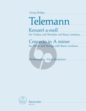 Telemann Concerto a-minor Violin-Strings and Bc (piano reduction) (edited by Karl Heinz Fussl)
