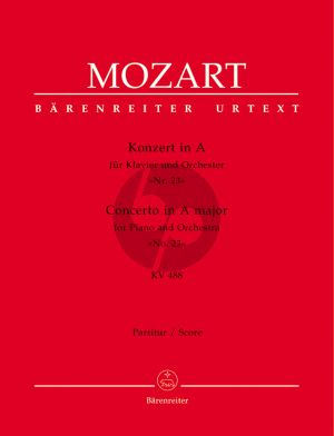 Mozart Konzert No.23 A Dur KV 488 Klavier und Orchester Partitur (Editor Hermann Beck) (Barenreiter Urtext Neuen Mozart Ausgabe)