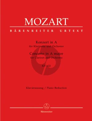 Mozart Concerto A-major KV 622 (Clar.A) (ed. Martin Schelhaas) (Barenreiter-Urtext)