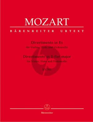 Mozart Divertimento Es-dur KV 563 Violine, Viola und Violoncello (Stimmen) (Herausgegeben von Dietrich Berke) (Barenreiter, Urtext der Neuen Mozart-Ausgabe)