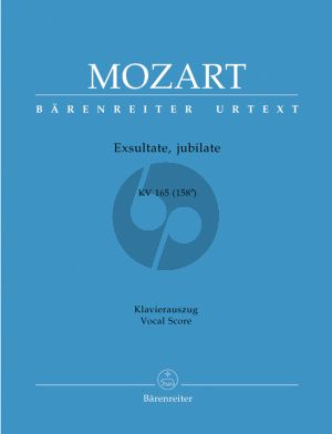 Mozart Exultate Jubilate - Motet KV 165 (158a) Soprano solo-Orch.-Organ Vocal Score (edited by Helmut Federhofer)