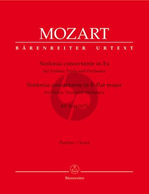 Mozart Sinfonia Concertante E-flat major KV 364 (320d) (for Violin, Viola and Orchestra Fullscore) (Ed. Christoph-Hellmut Mahling)