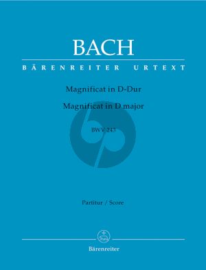 Bach Magnificat D-dur BWV 243 Partitur (2. Fassung mit 4 Einlagesätzen der Es-Dur-Fassung (transponiert)) (Herausgegeben von Alfred Durr - Barenreiter Urtext)