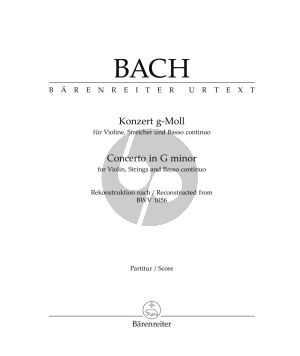 Bach Concerto g-minor (after BWV 1056) Violin-Strings and Basso Continuo (Score)