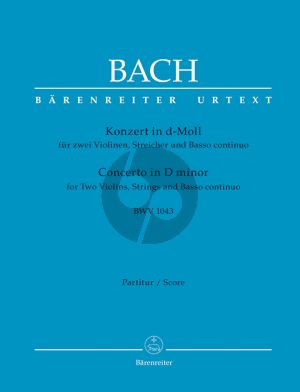 Bach Konzert d-moll BWV 1043 2 Violinen-Str.-Bc Partitur
