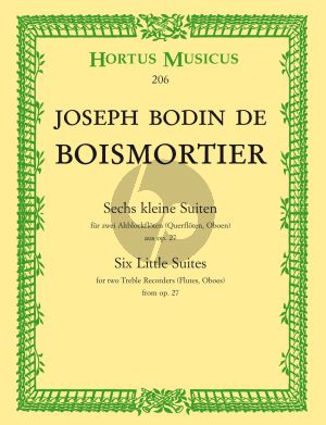 Boismortier 6 Kleine Suiten aus Op.27 fur 2 Altblockfloten [Floten oder Oboen] Spielpartitur (Herausgeber Erich Doflein)