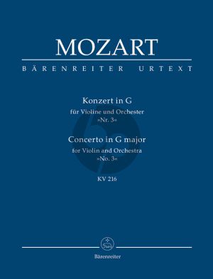 Mozart Concerto for Violin and Orchestra no. 3 in G major KV 216 Study Score
