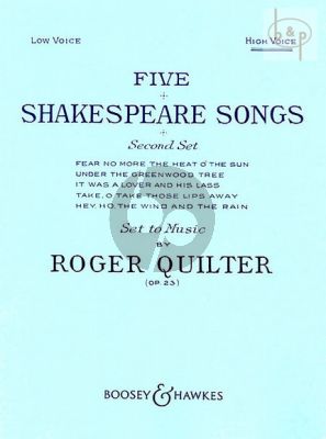 5 Shakespeare Songs Op.23 Set 2 for High Voice and Piano