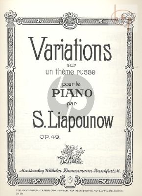 Variations sur un theme Russe Op.49 Klavier