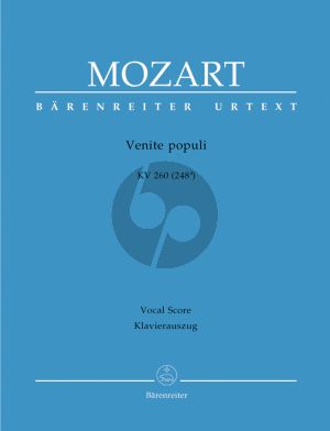 Mozart Venite populi KV 260 (248a) (SATB-SATB- 3 Tromb.- 2 Vi.-Bc) (Vocal Score) (Barenreiter)