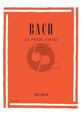 Bach 23 Pezzi Facili (23 Easy Pieces) Piano (Bk-Cd) (edited by Bruno Mugellini)