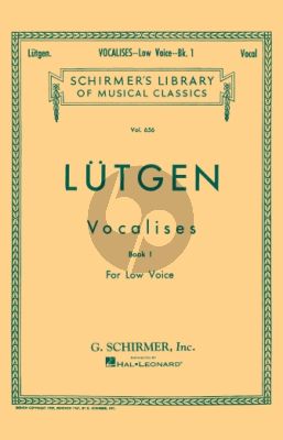 Lutgen Vocalises Vol.1 Low Voice (20 Daily Studies) (edited by Max Spicker)