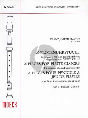 Haydn 20 Flötenuhrstucke Vol.2 3 Blockfl. (SAT) (arr. Grete Zahn)