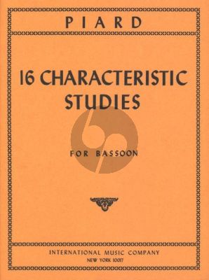 Piard 16 Characteristic Studies for Bassoon