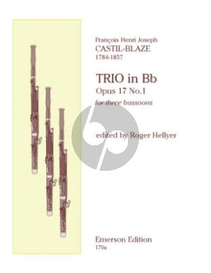 Castil-Blaze Trio Op.17 No.1 for 3 Bassoons (Parts) (edited by Roger Hellyer)