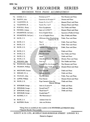 Weldon Suite C-Major 2 Treble Recorders and Bc (edited by Robert Salkeld)