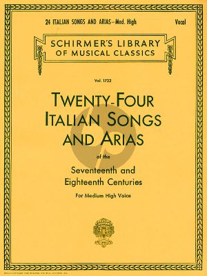 24 Italian Songs & Arias of the 17th & 18th Century Medium High