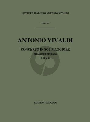 Vivaldi Concerto G-major RV 146 F.XI n.41 Strings and Bc (Score) (Gian Francesco Malipiero)