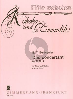 Berbiquier Duo Concertant Op.76 No.1 fur Flote und Violine (Herausgegeben von Henner Eppel)