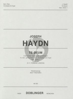 Haydn Te Deum für Furst Nicolaus Esterházy C-Dur Hob. XXIIIc:1 Klavierauszug